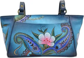 Anna by Anuschka Women's Leather Small Tote Handbag, Hand-Painted Original Artwork