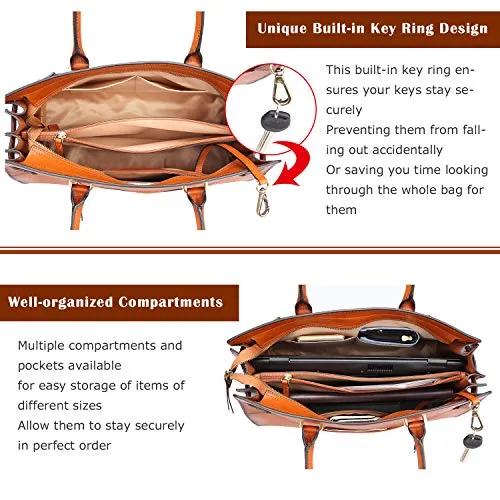 Banuce Vintage Full Grains Italian Leather Handbag for Women Ladies Satchel Purse Shoulder Bag Tote