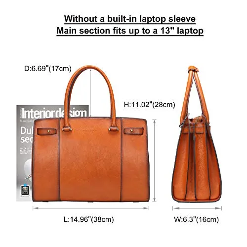 Banuce Vintage Full Grains Italian Leather Handbag for Women Ladies Satchel Purse Shoulder Bag Tote
