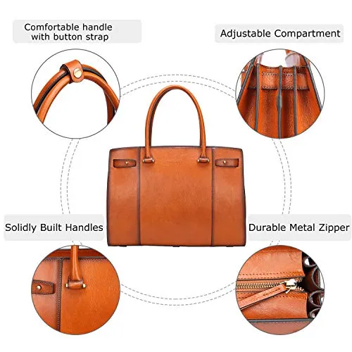 Banuce Vintage Full Grains Italian Leather Handbag for Women Ladies Satchel Purse Shoulder Bag Tote