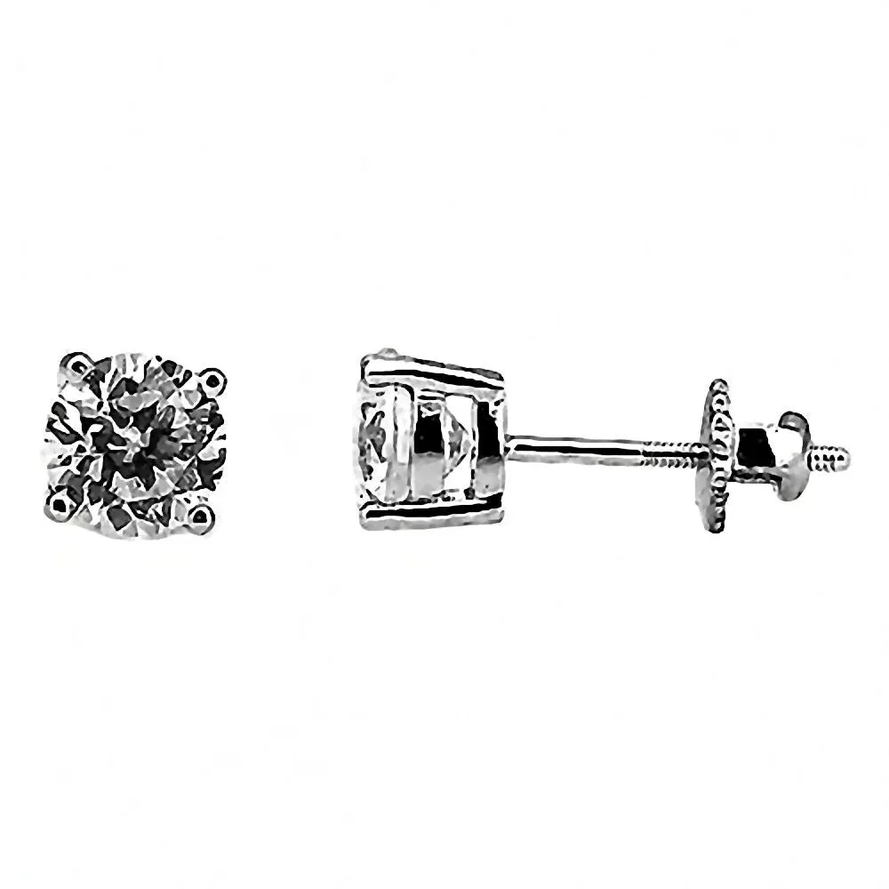Candi: 5mm, 1.0ct Russian Ice Simulated Diamond Screw Back Earrings