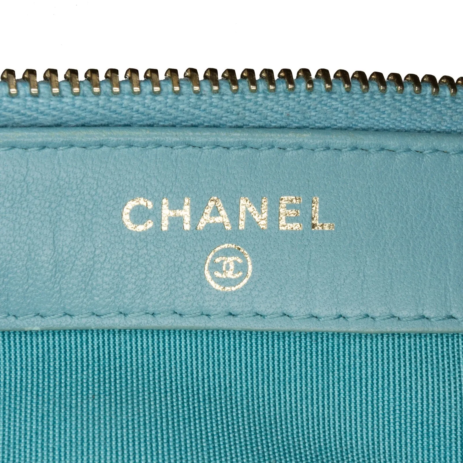 Chanel Cc Lambskin Double Zip