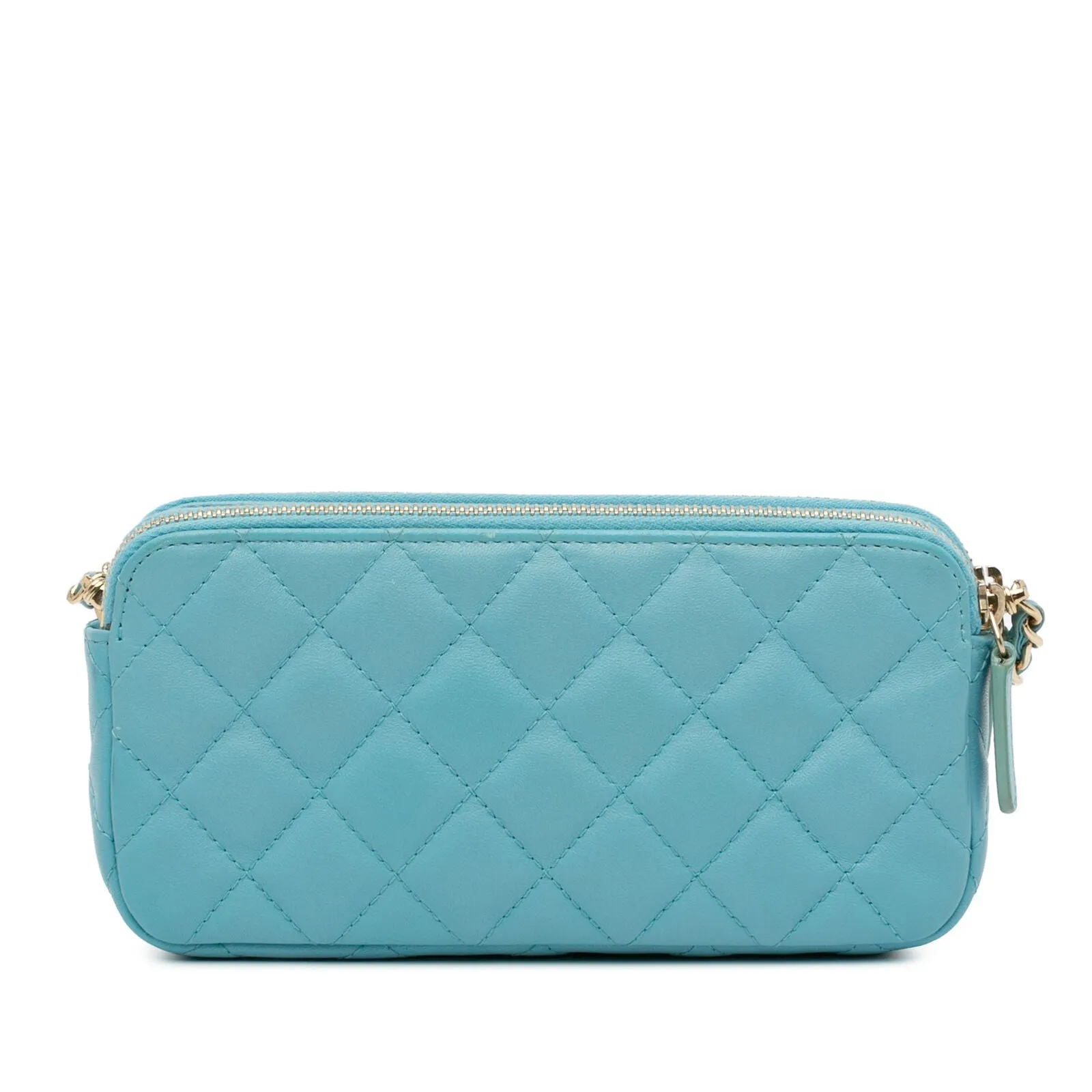 Chanel Cc Lambskin Double Zip