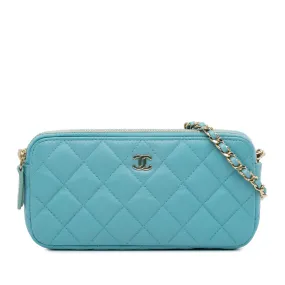 Chanel Cc Lambskin Double Zip