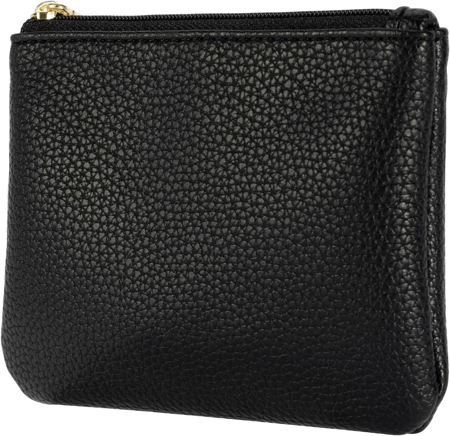 Chelmon PU Leather Coin Purse Pouch Change Holder Small With Zipper for Men Women 2 PCS Set (Black&Black)