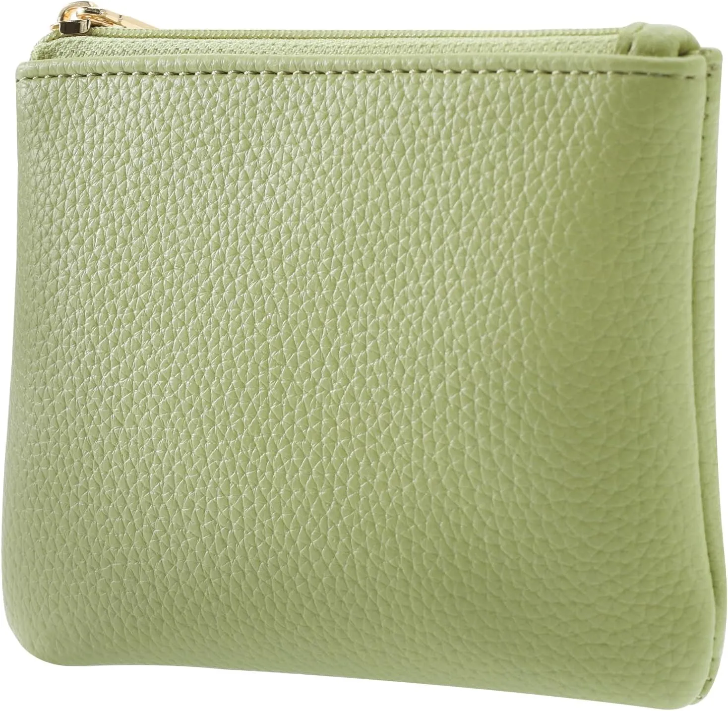 Chelmon PU Leather Coin Purse Pouch Change Holder Small With Zipper for Men Women 2 PCS Set (Black&Light Green)