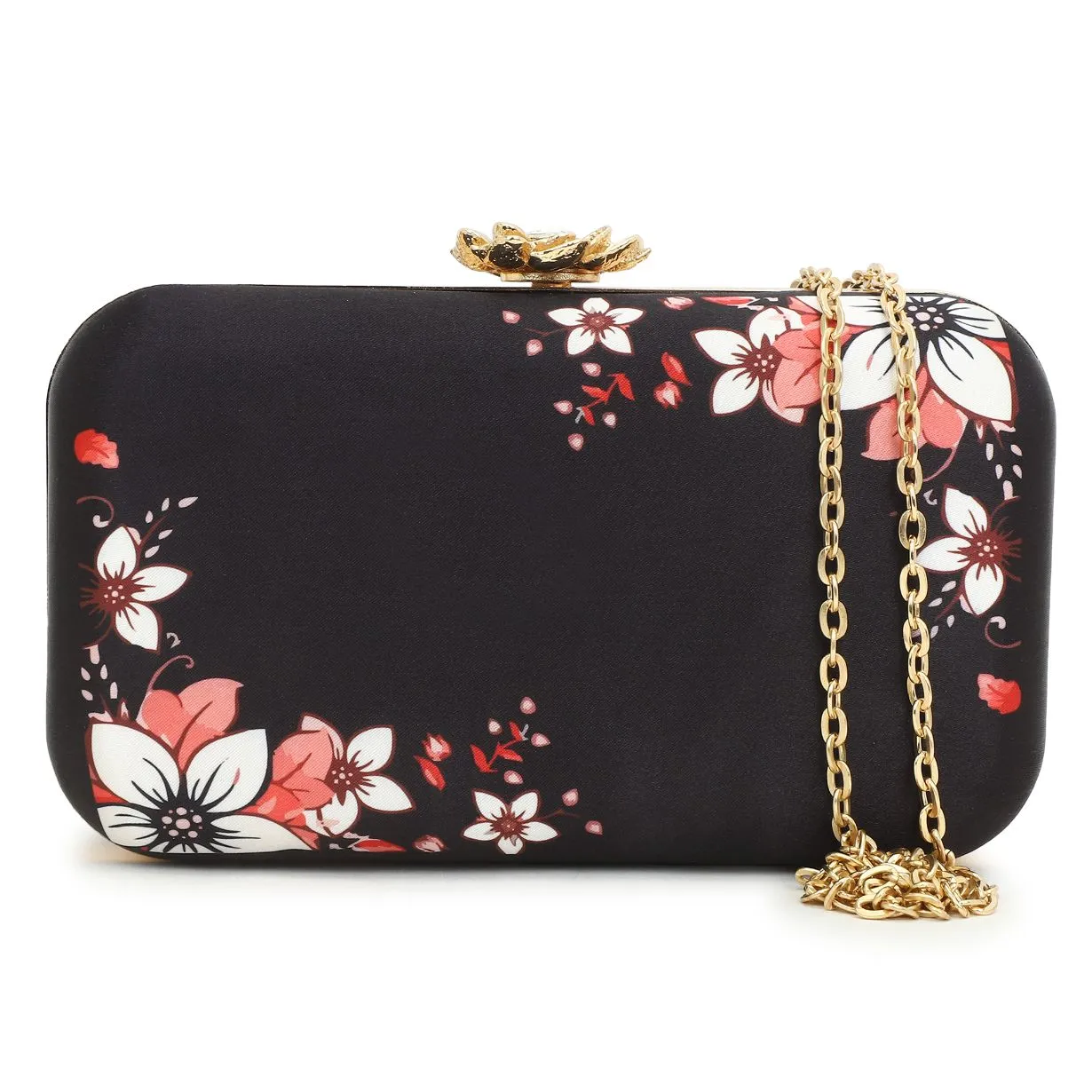 Customised Black Name Embroidery Highlight Party Clutch