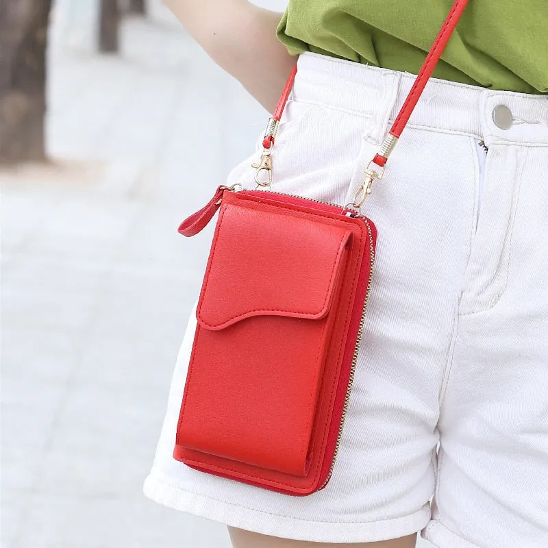 Elegant Women's Crossbody Shoulder Bag - Chic PU Leather Design with Dedicated Cell Phone Pocket, Card Clutches, and Wallet Functionality, Perfect for Daily Use and Special Occasions