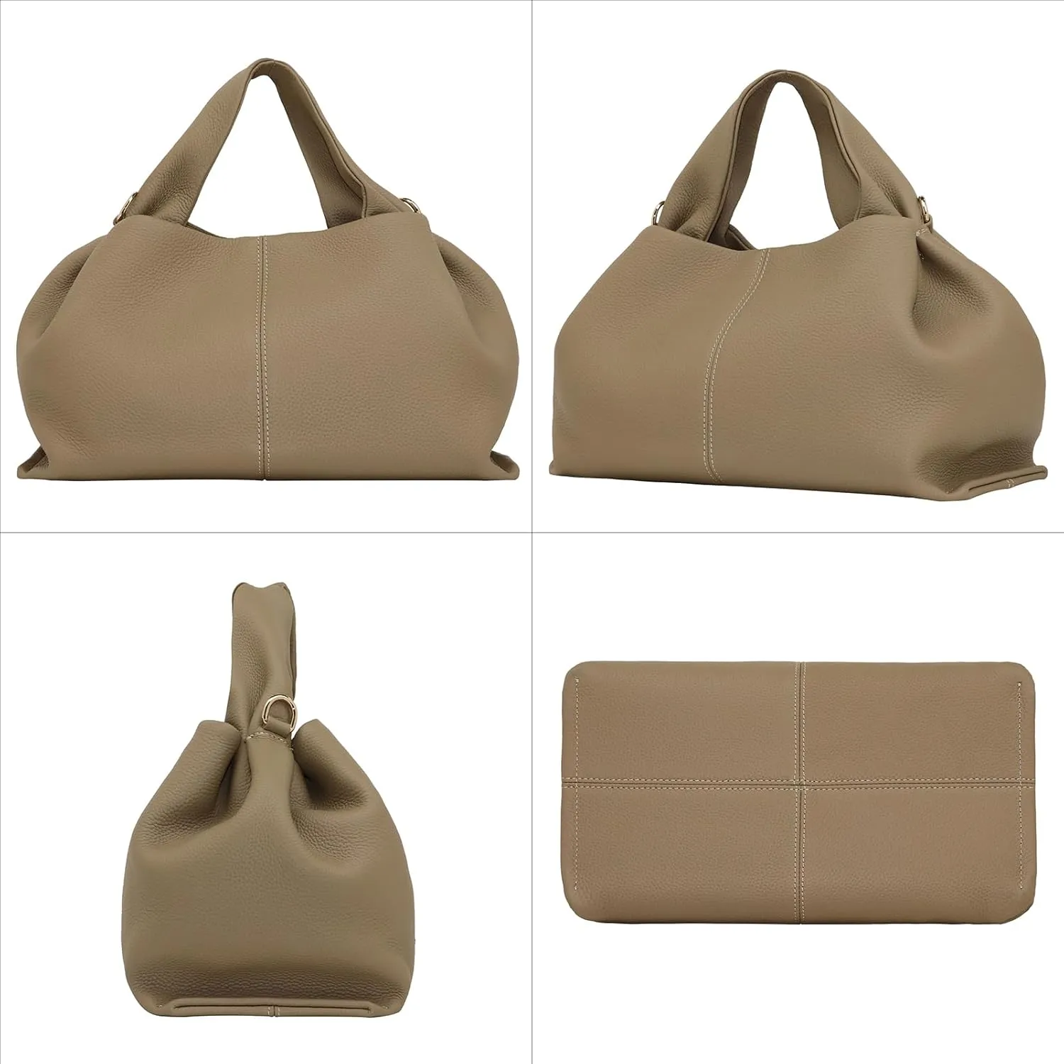 Genuine Leather Retro Shoulder Crossbody Bag for Women, Chic Dumpling Bag and Cute Cloud Handbag for Women