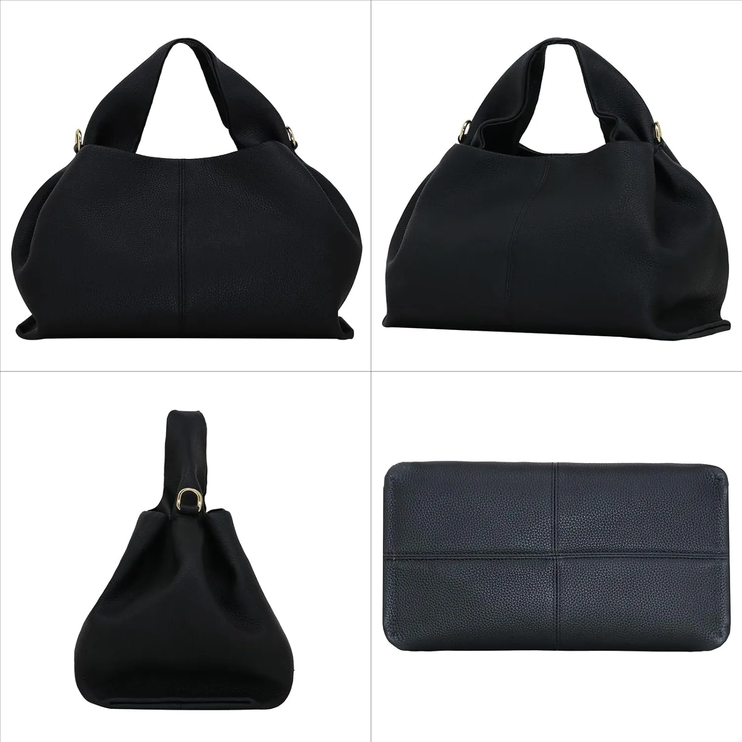 Genuine Leather Retro Shoulder Crossbody Bag for Women, Chic Dumpling Bag and Cute Cloud Handbag for Women