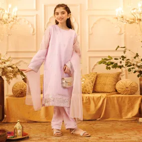 Girls Raw Silk 3PCs Suit Gotta Work - Lilac