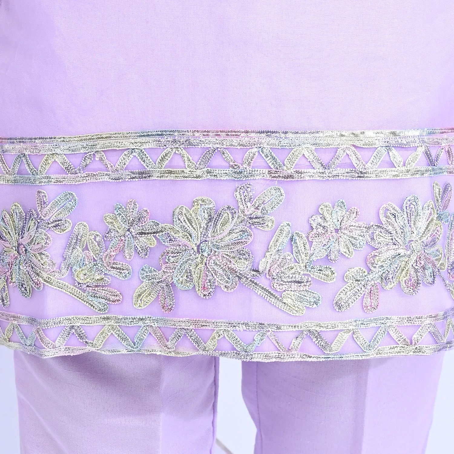 Girls Raw Silk 3PCs Suit Gotta Work - Lilac