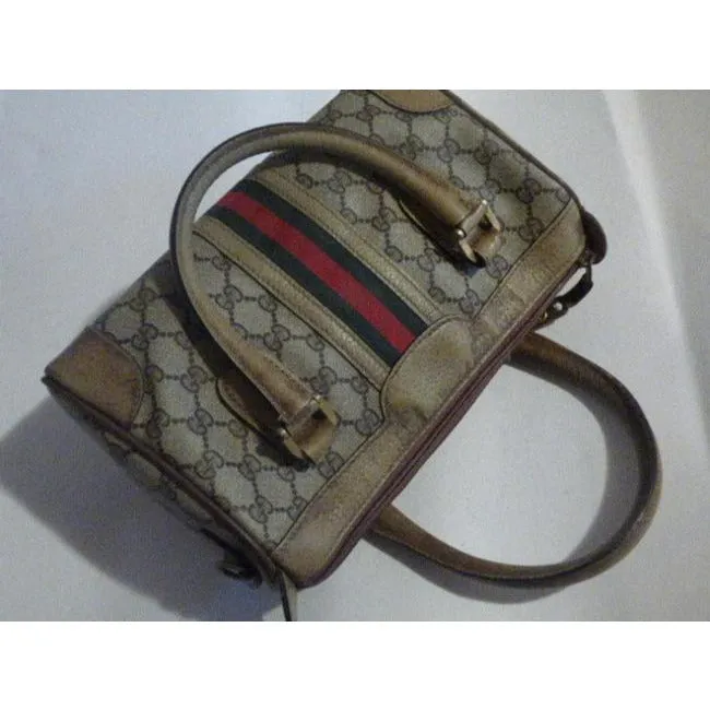 Gucci Boston Vintage Logo Brown Gg Canvas Satchel