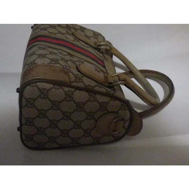 Gucci Boston Vintage Logo Brown Gg Canvas Satchel