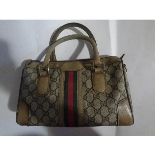 Gucci Boston Vintage Logo Brown Gg Canvas Satchel