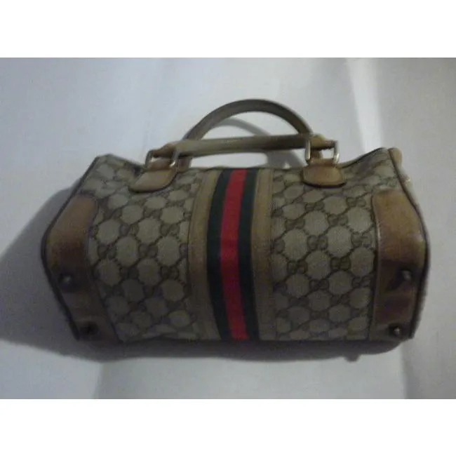 Gucci Boston Vintage Logo Brown Gg Canvas Satchel