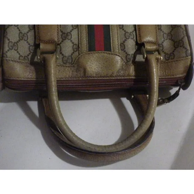 Gucci Boston Vintage Logo Brown Gg Canvas Satchel