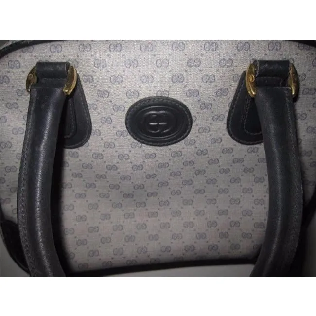 Gucci Micro Guccissima Print Blue Patent Gg Canvas Satchel