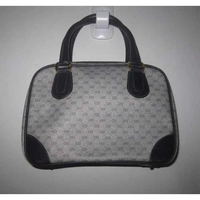 Gucci Micro Guccissima Print Blue Patent Gg Canvas Satchel