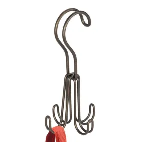 InterDesign Classico Over the Rod, Closet Accessory Organizer for Ties, Belts, Handbags, Fashion Jewelry - 4 Hooks, Bronze