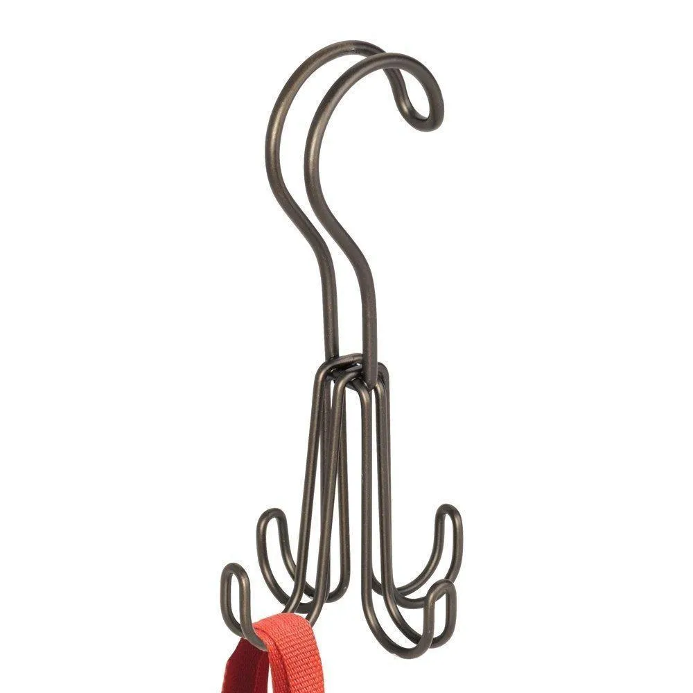 InterDesign Classico Over the Rod, Closet Accessory Organizer for Ties, Belts, Handbags, Fashion Jewelry - 4 Hooks, Bronze