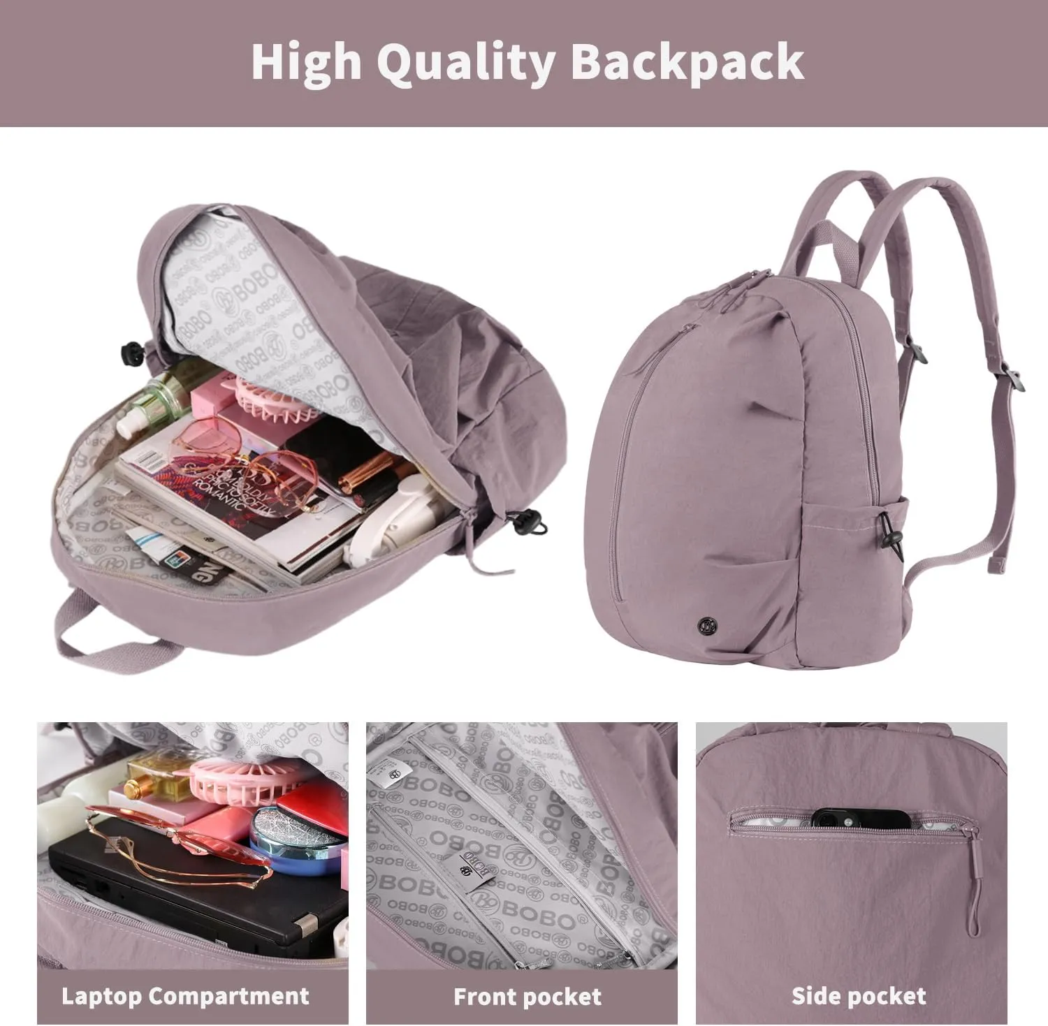 Lightweight Travel Laptop Backpack for Women Computer Work Backpacks Casual Travel BackPack Fits 15.6 Inch Laptop