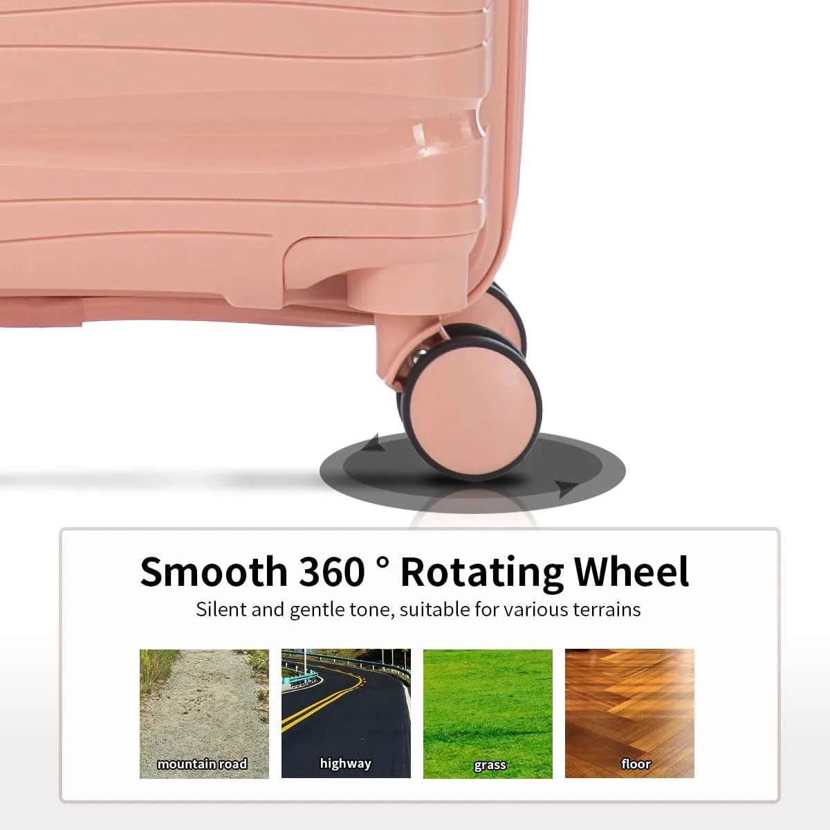 Luggage Sets  3 Piece Hard Shell Suitcases for Women and Men, Travel luggage Set with Spinner Wheels & TSA Lock (Light Pink, 20/25/29 inch)