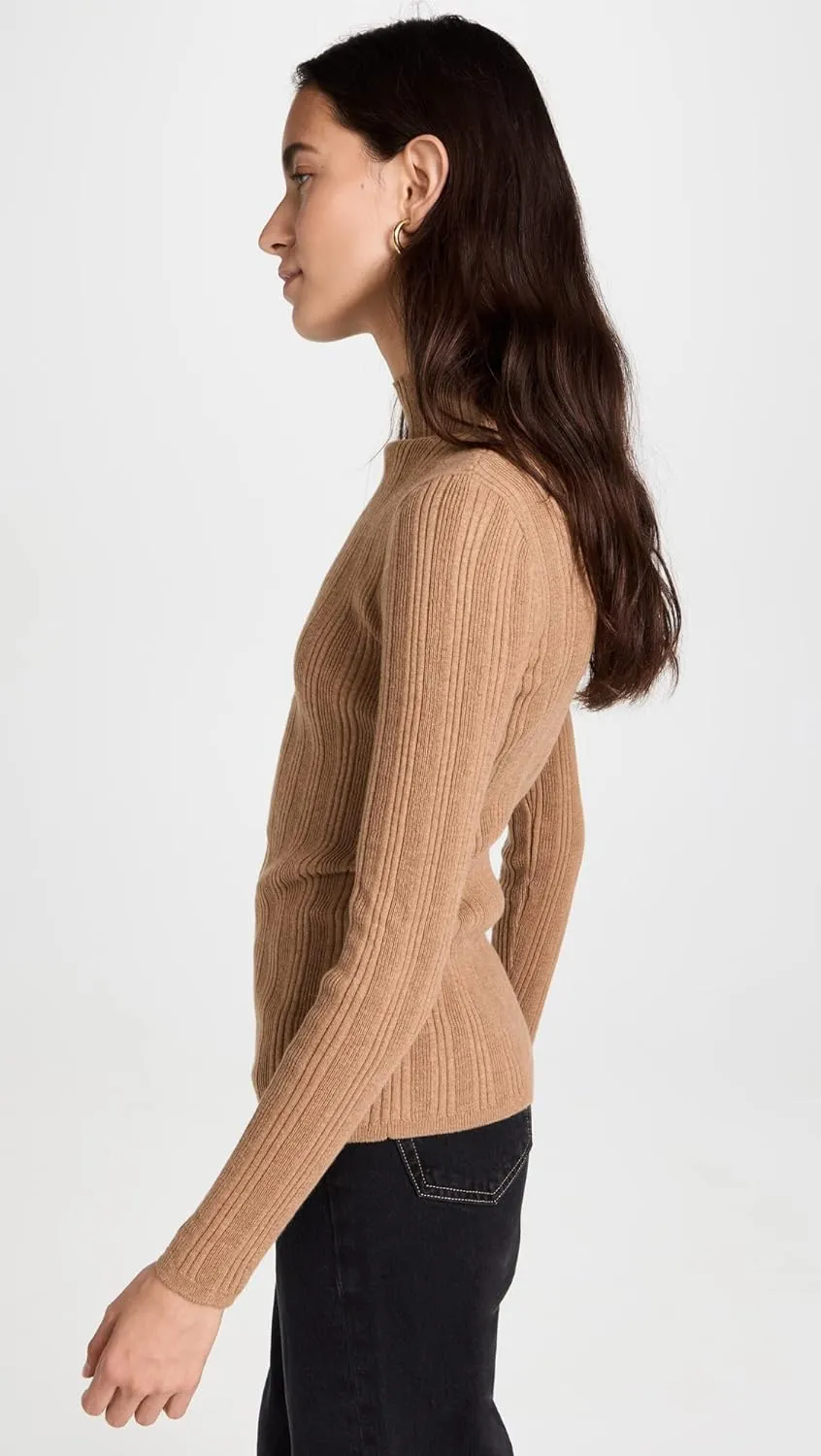 Madewell Leaton Mockneck Pullover Sweater for Women - Stand Collar with Long Sleeves and Cropped Length, Chic and Warm