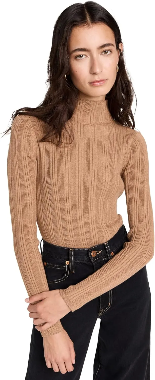 Madewell Leaton Mockneck Pullover Sweater for Women - Stand Collar with Long Sleeves and Cropped Length, Chic and Warm