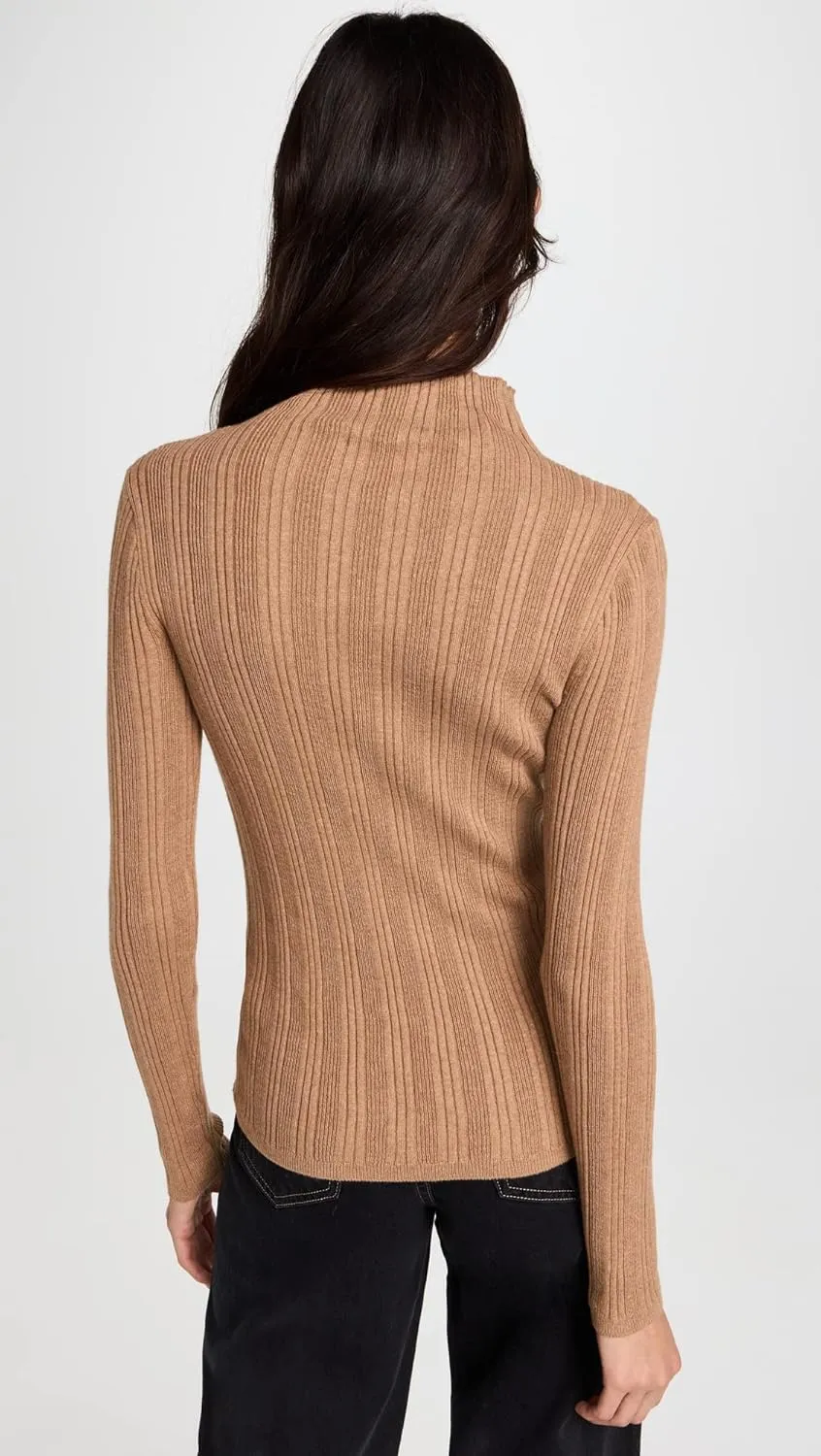 Madewell Leaton Mockneck Pullover Sweater for Women - Stand Collar with Long Sleeves and Cropped Length, Chic and Warm