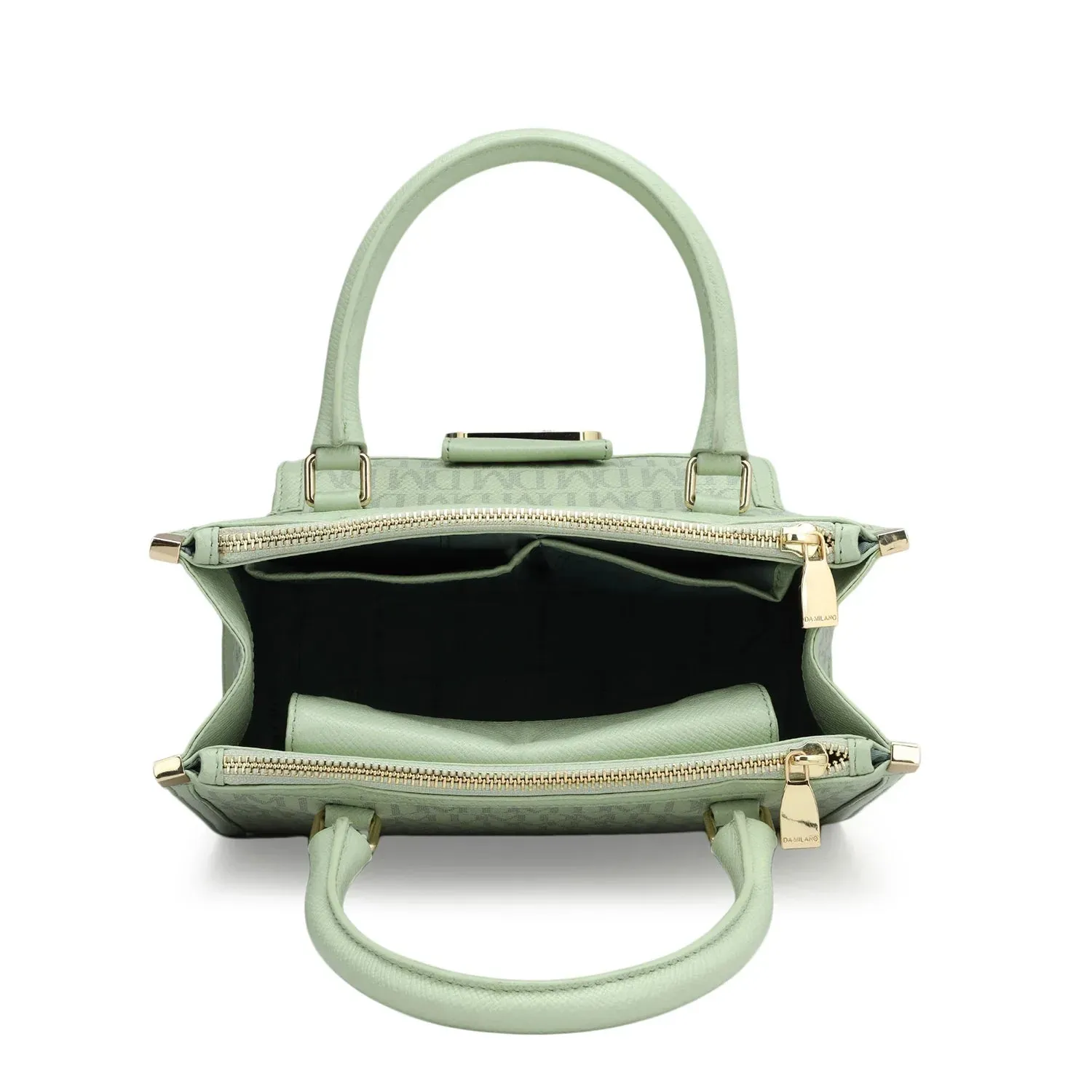 Small Monogram Leather Satchel - Mint