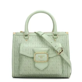 Small Monogram Leather Satchel - Mint