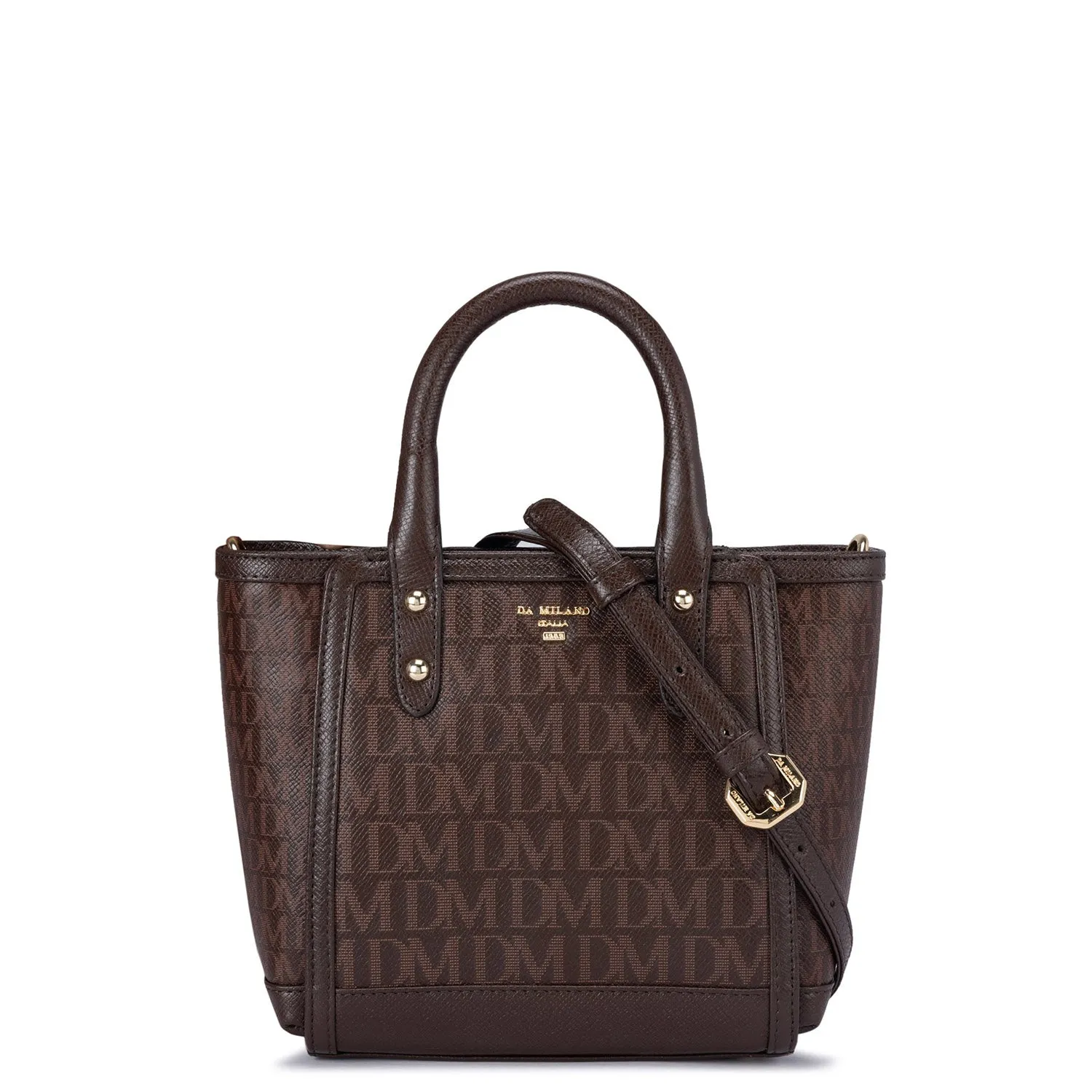 Small Monogram Leather Satchel - Oak
