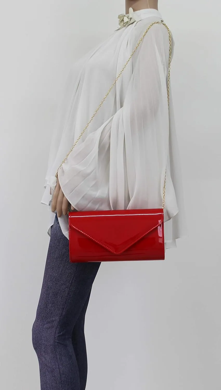 SwankySwans Alisa Patent Party Prom Evening Clutch Bag