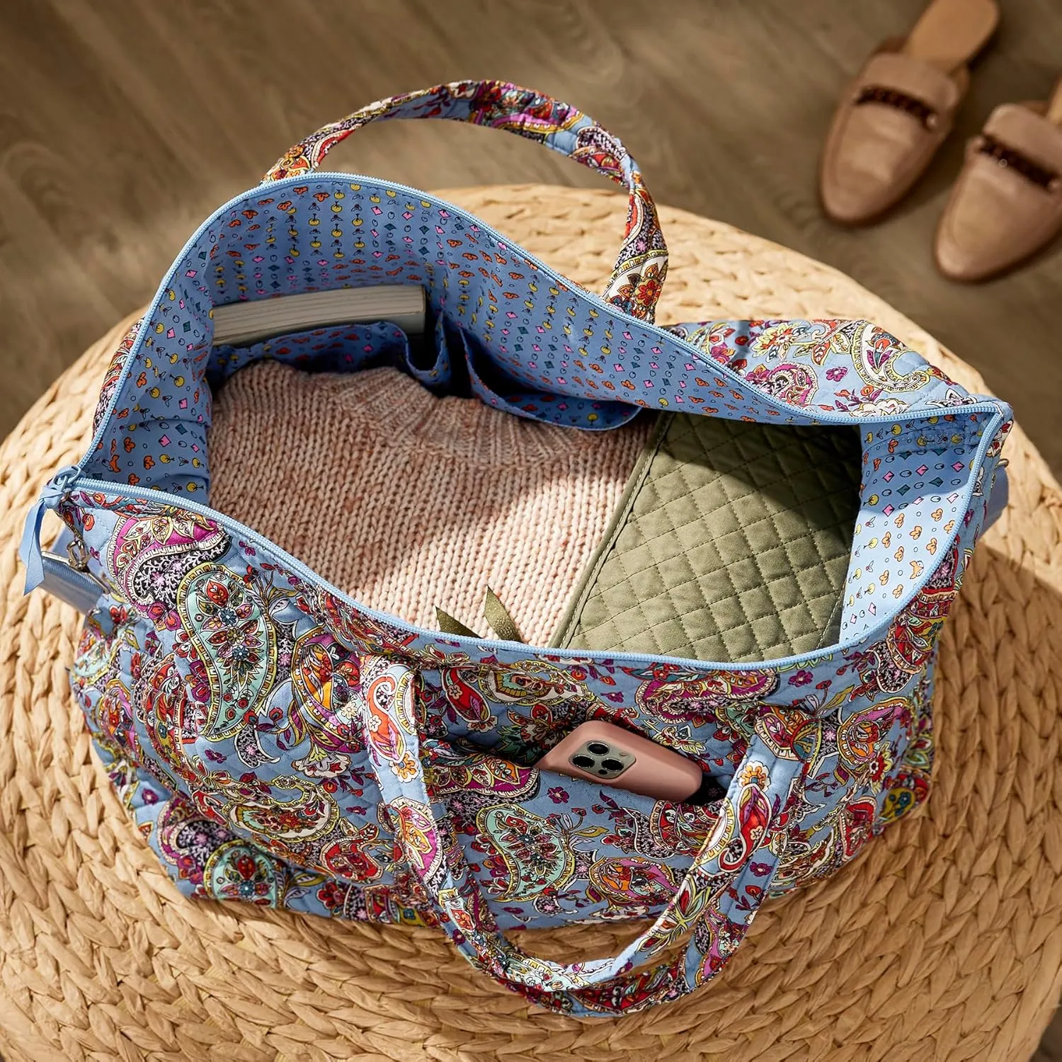 Vera Bradley Women's Cotton Overnight Tote Travel Bag