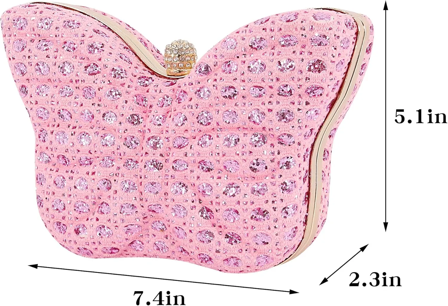 Women Elegant Butterfly Clutches Glitter Evening Bag Shoulder Bag Party Wedding Cocktail Prom Handbags