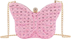 Women Elegant Butterfly Clutches Glitter Evening Bag Shoulder Bag Party Wedding Cocktail Prom Handbags