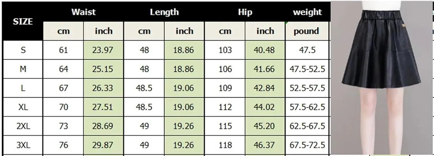 Women Office Pleated Mini Skirt Solid Chic Elastic High Waist Slim A-Line PU Leather Skirt