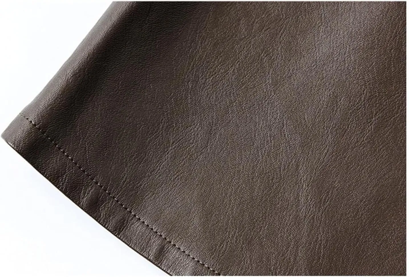 Women Office Pleated Mini Skirt Solid Chic Elastic High Waist Slim A-Line PU Leather Skirt