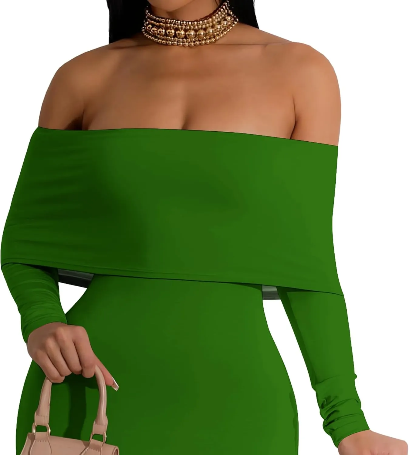 Women's Sexy Elegant Long Sleeve Off Shoulder Bodycon Long Evening Formal Dress Cocktail Party Maxi Dress
