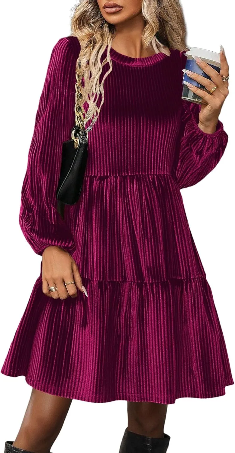 Zeagoo Women's Long Sleeve Elegant Velvet Dress (DE Only)