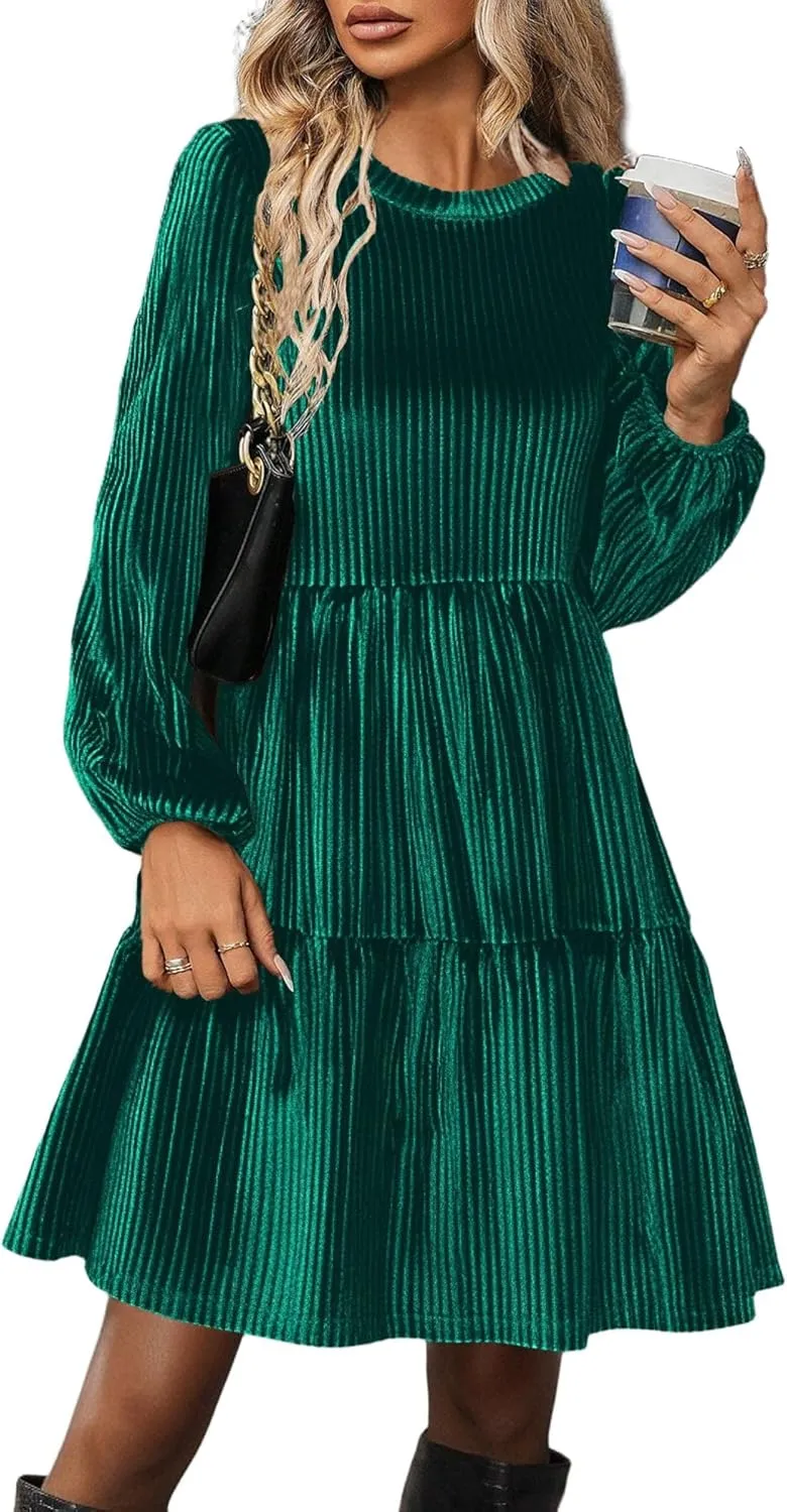 Zeagoo Women's Long Sleeve Elegant Velvet Dress (DE Only)